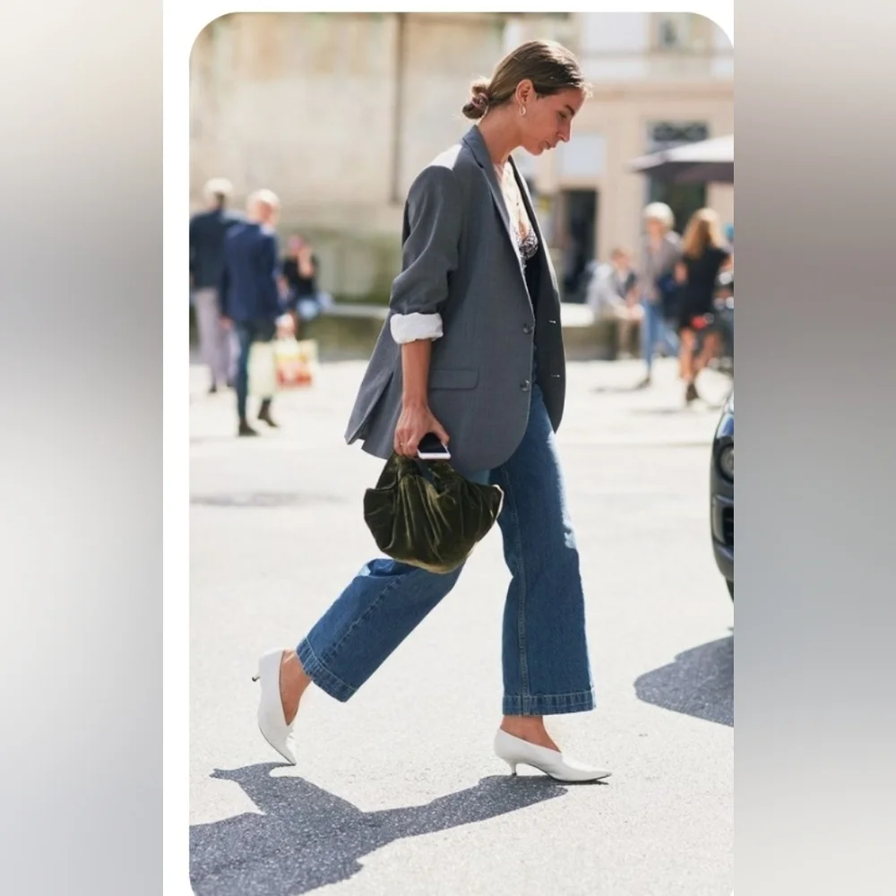 100% Wool Blazer Coat Jacket Single Button Waist 16P Grey - Picture 11 of 11